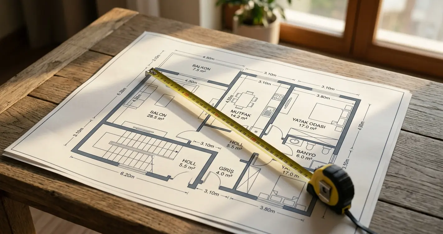 Konut projesi brüt metrekare ile net alan farkı kat planı